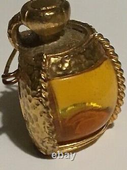 Vintage YSL Yves Saint Laurent Perfume Bottle Gold Plated Brooch