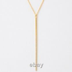 Vita Fede 24K gold plated Pave Crystals Bar Pendant Chain Necklace NEW $385
