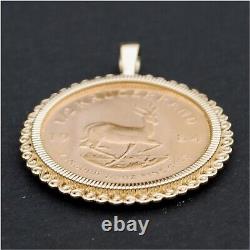 Without Stone 1984 South Africa Krugerrand Shape Pendant 14K Yellow Gold Plated