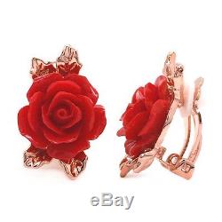 Women Girl Beautiful Earrings Fashion Gift jewelry Clip on Rose Gold Plated