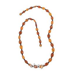 Women Wedding Jewelry Amber Beaded Necklace for Prom Anniversary Bridal Size 24