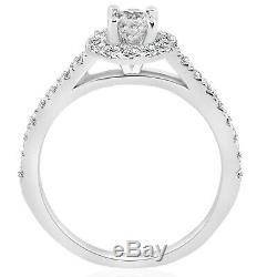 Women's 1.20 Ct Round Cut Diamond Engagement Wedding Ring 14k White Gold Over