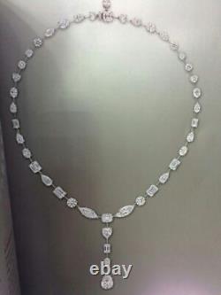 Women's 35 CT Pear Cut Simulated Diamond Tennis Necklace Gold Plated 925 Silver