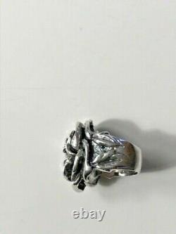 Women's Beautiful King Baby Studio Big Rose Ring 925 Silver Chrome Hearts Size 5