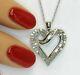 Women's Heart Beauty Pedant Round Cut Simulated Diamond In 14k White Gold Plated
