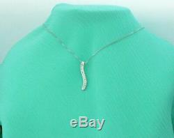Women's Journey Pendant Necklaces 0.10Ct Round Cut Diamond 14K White Gold Finish