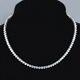 Women's Quality Cz Crystal Statement Tennis Necklace, 3 Prong Setting