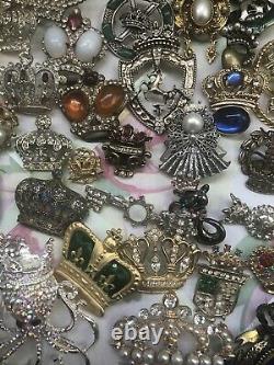 Wow! Beautiful Crown Brooch/Pin Collection! 85 Pieces, Coro Weiss Trifari & More