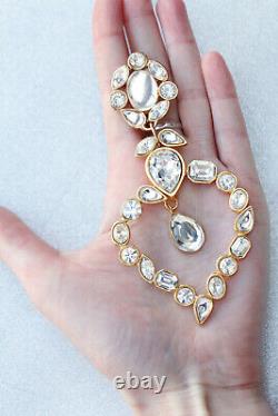 Yves Saint Laurent Elegant clip on earrings with white hearts
