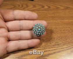 Zuni Sleeping Beauty Turquoise Dome Ring Weebothee Style Dickie Charlie 8-1/4